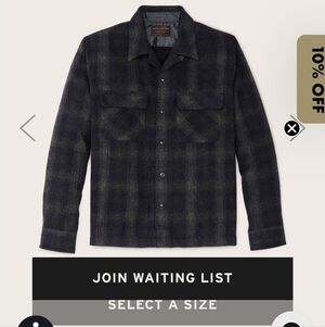 Filson Mens Buckner Wool Camp shirt Large Like New